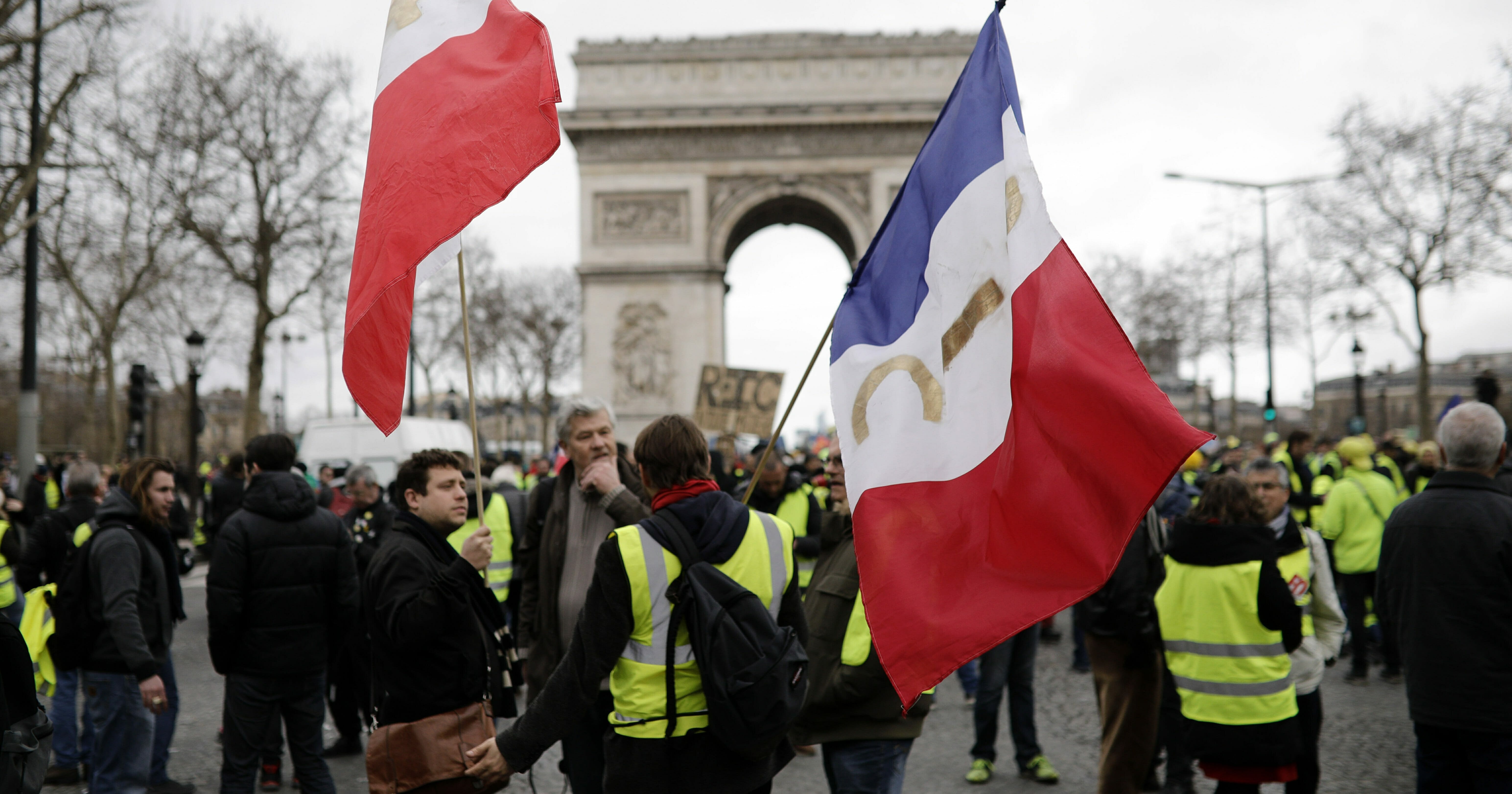 Protesters gather in Paris, March 2, 2019.
