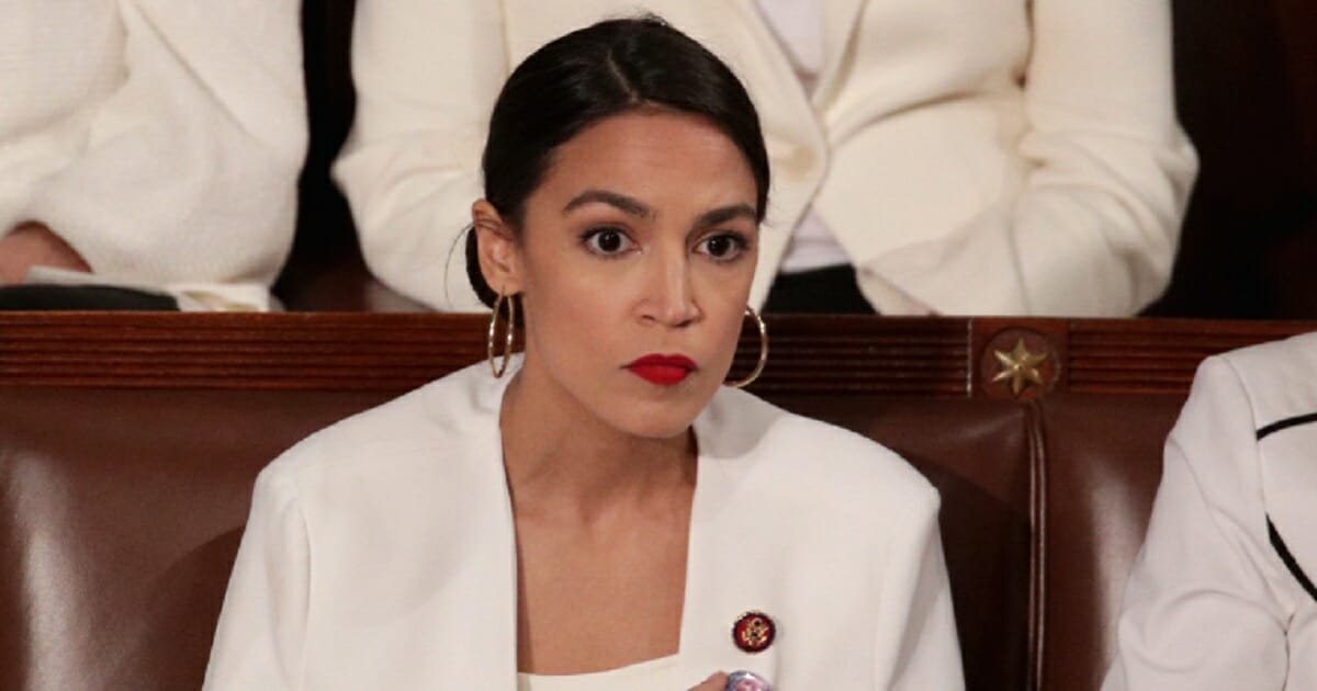 Rep. Alexandria Ocasio-Cortez in a February file photo from the State of the Union address.
