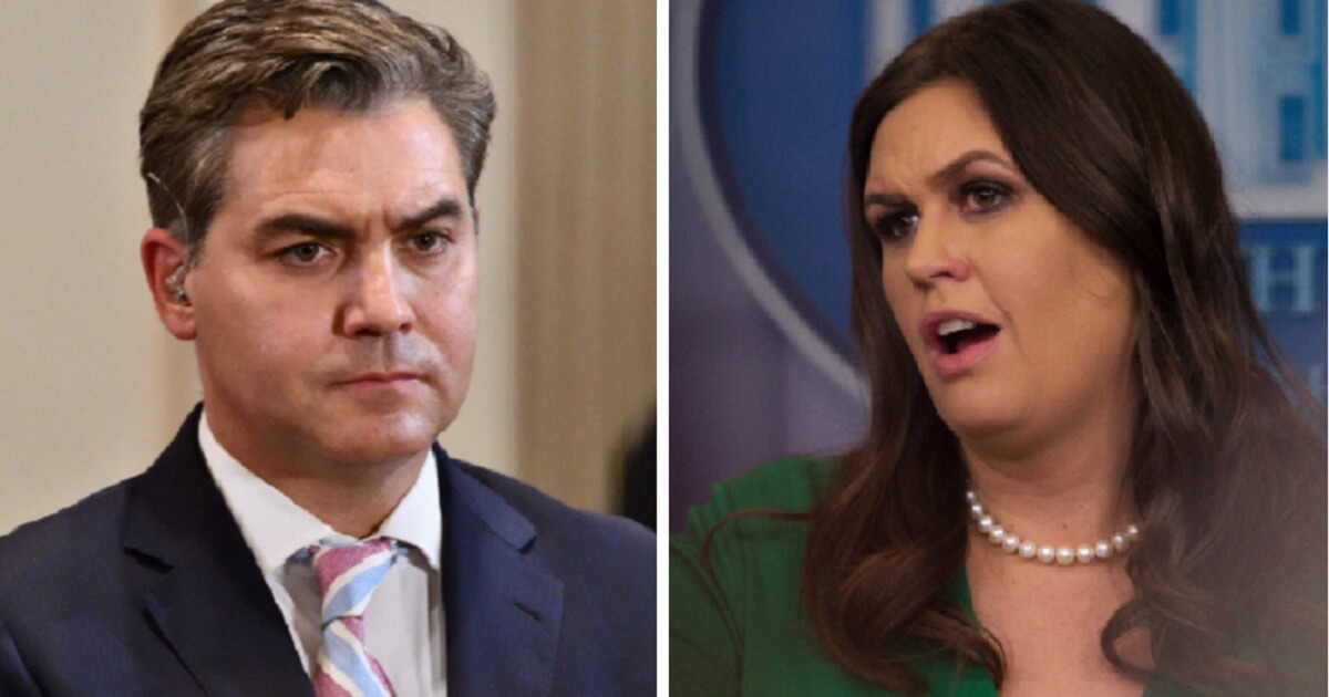CNN White House correspondent Jim Acosta, left; White House press secretary Sarah Sanders, right.