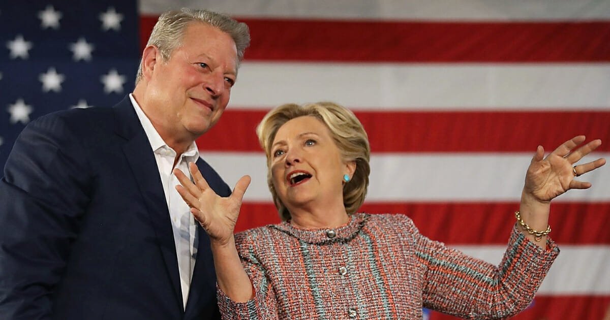 Al Gore, left, and Hillary Clinton
