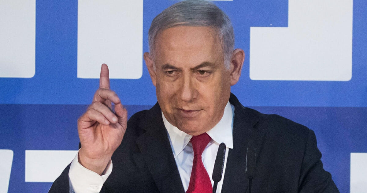 Israeli Prime Minister Benjamin Netanyahu addresses reporters on February 28, 2019, in Jerusalem.