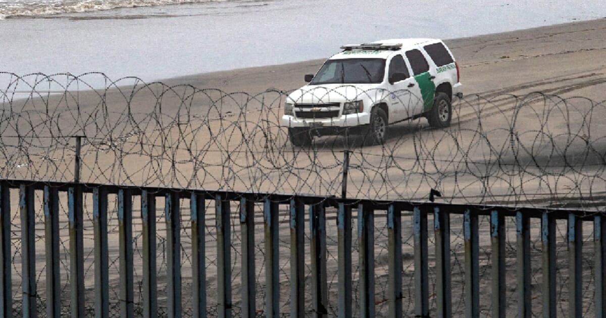 A Border Patrol vehicle on duty at the border in Baja, California.