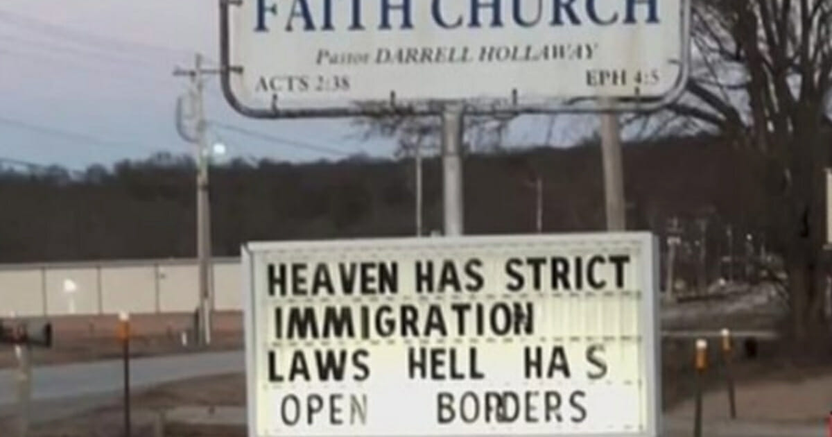 Springdale Apostolic Faith Church of Springdale, Arkansas, recently put up a controversial sign.