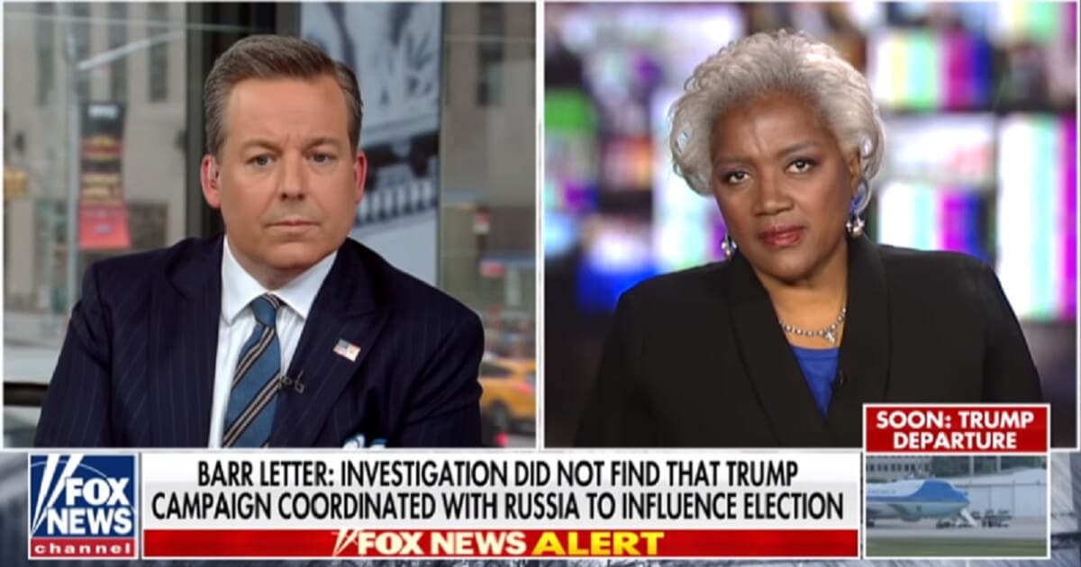 Fox News' Ed Henry on screen with Donna Brazile.
