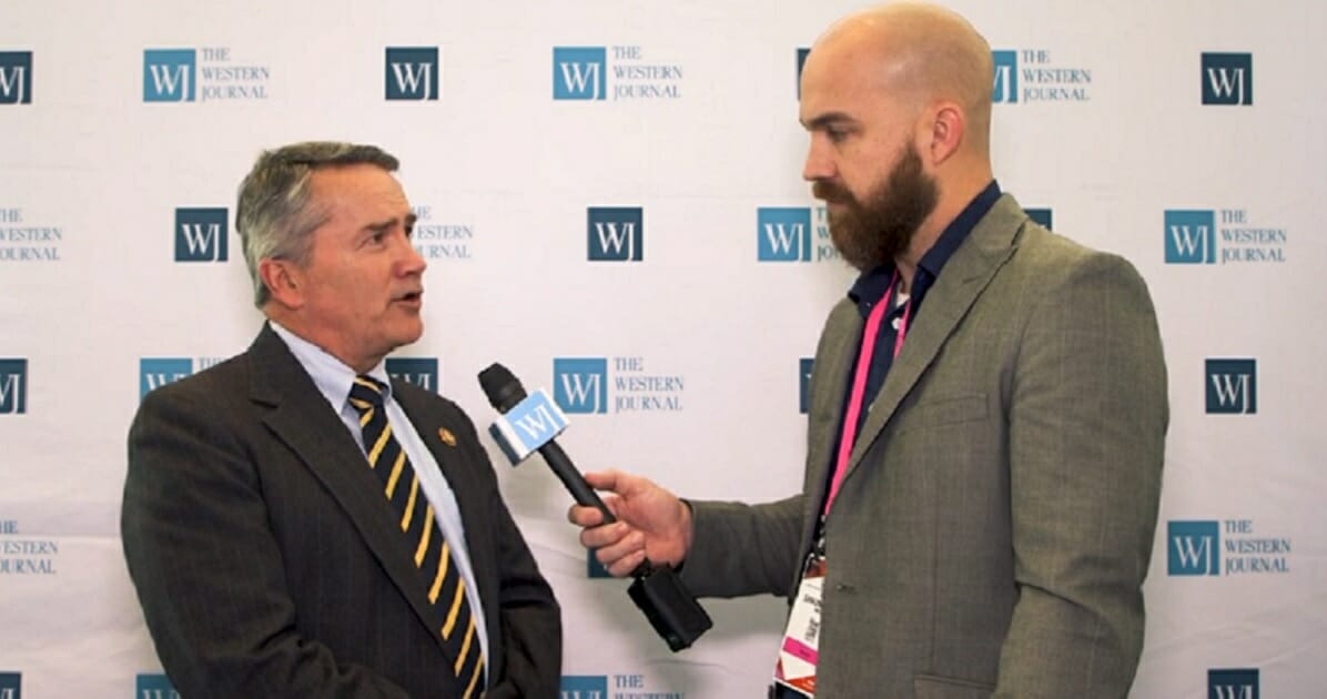 U.S Rep. Jody HIce, R-Ga., talks with Shaun Hair, executive editor of The Western Journal at the Conservative Political Action Conference last week.