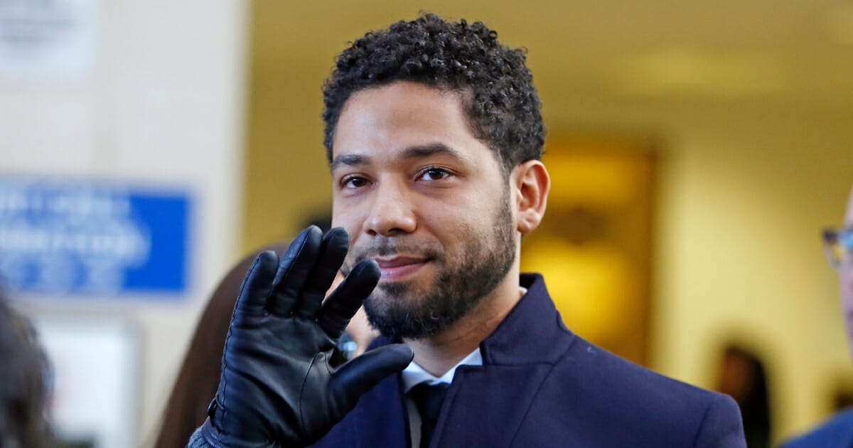 Actor Jussie Smollett after his court appearance on March 26, 2019, in Chicago.