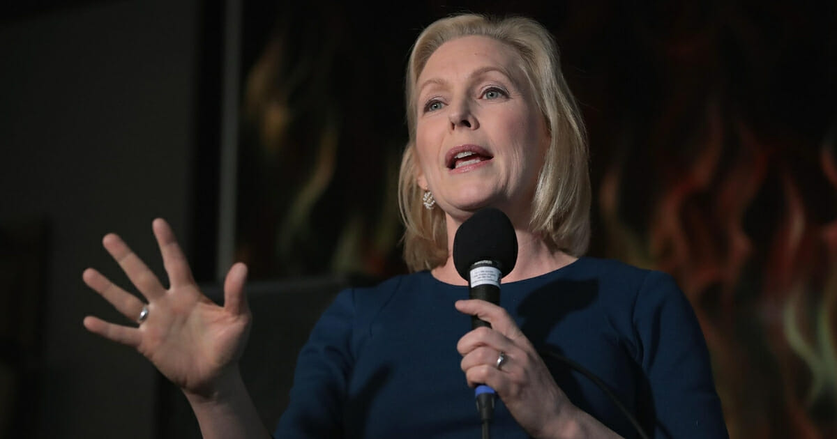 Democratic Sen. Kirsten Gillibrand of New York speaks to guests during a campaign stop at the Chrome Horse Saloon on Feb. 18, 2019, in Cedar Rapids, Iowa.