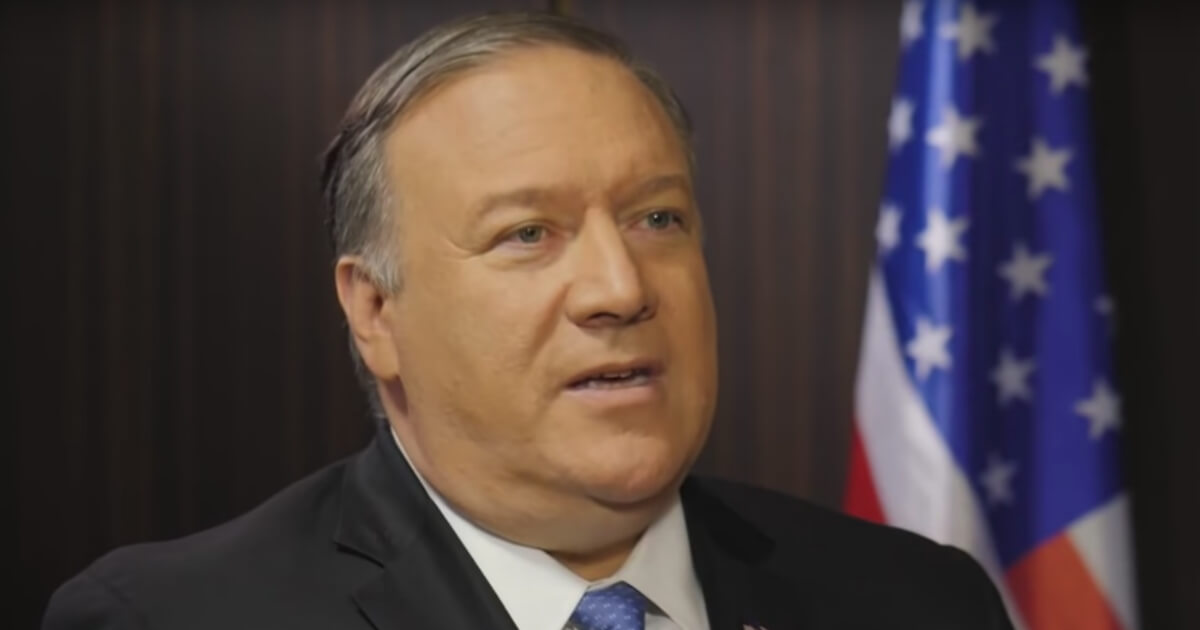 Secretary of State Mike Pompeo speaks during an interview with CBN.