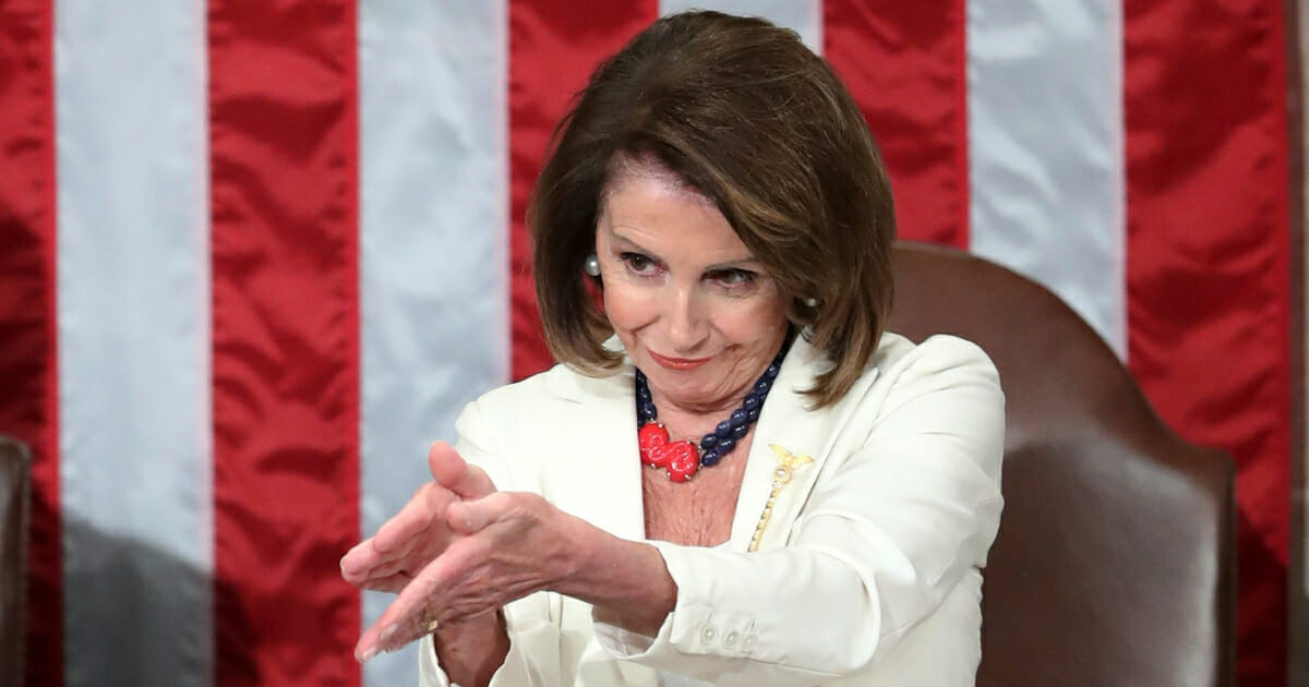 Nancy Pelosi at the start of President Trump's State of the Union address on Capitol Hill in Washington, D.C., on Feb. 5, 2019.
