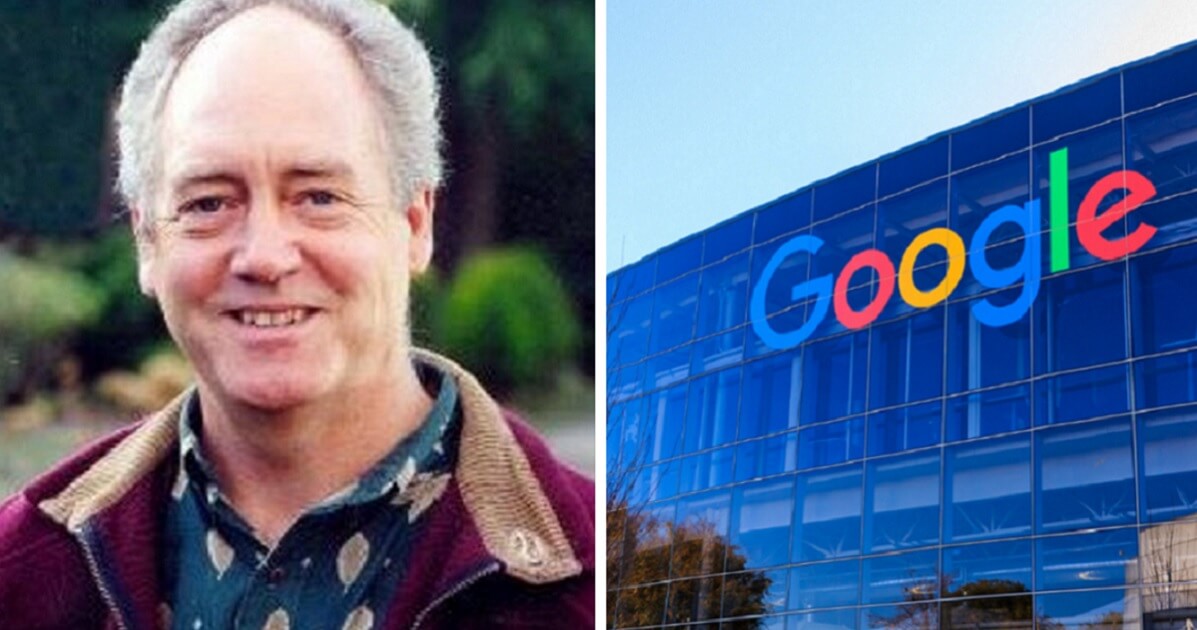 Patrick Moore, left; Google headquarters, right.