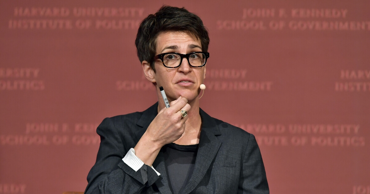 Rachel Maddow speaks at the Harvard University John F. Kennedy Jr. Forum in a program titled 'Perspectives on National Security' moderated by Rachel Maddow on Oct. 16, 2017, in Cambridge, Massachusetts.