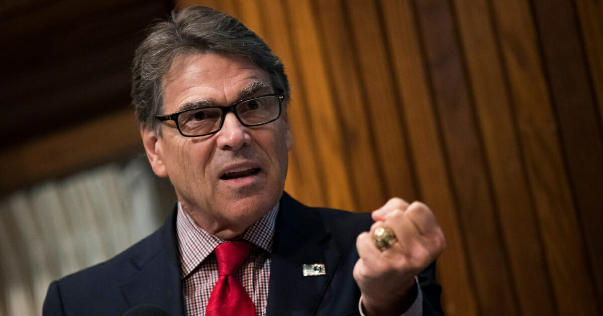 U.S. Secretary of Energy Rick Perry speaks at the Energy Policy Summit at the National Press Club.