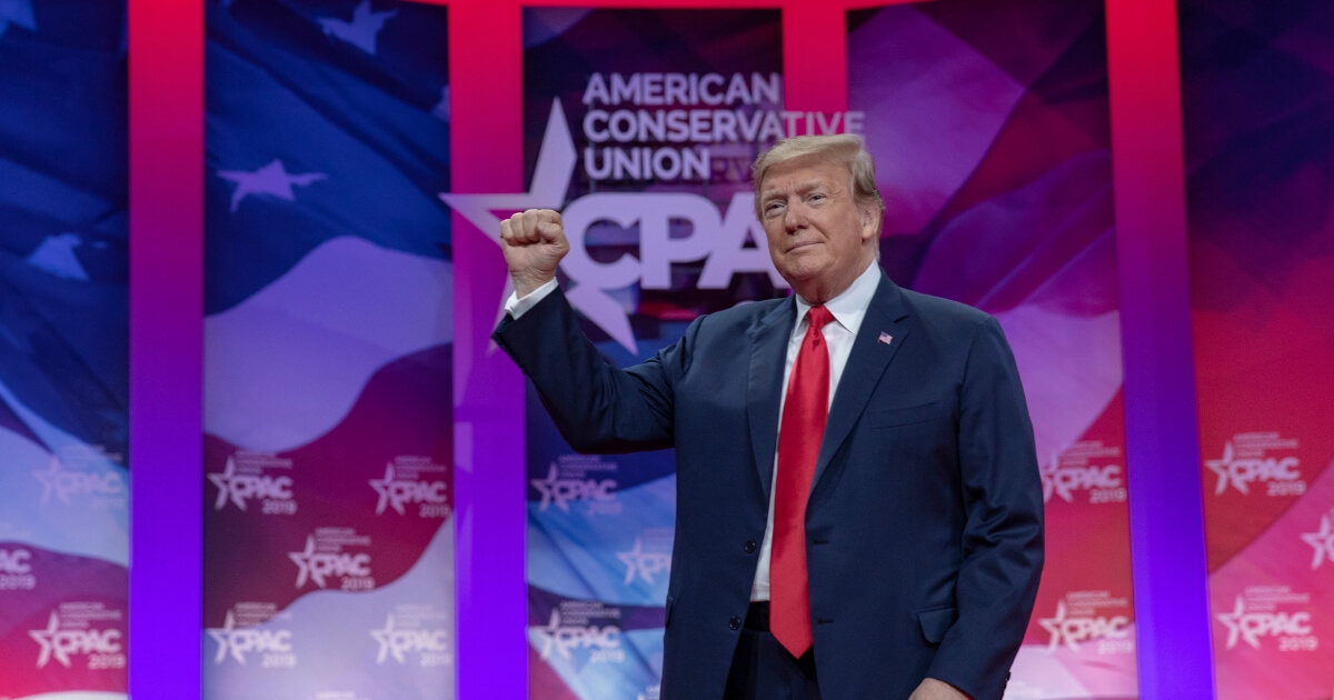 President Donald Trump greets supporters during CPAC 2019 on Mar. 2, 2019 in Washington, DC.