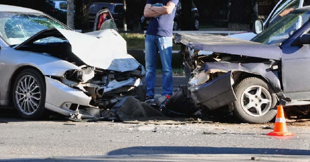 Scene of a car crash.