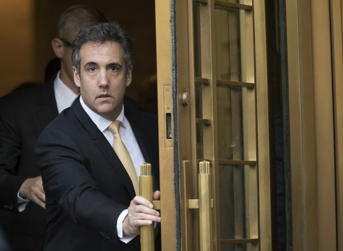 Michael Cohen leaves federal court, in New York in March 2018.