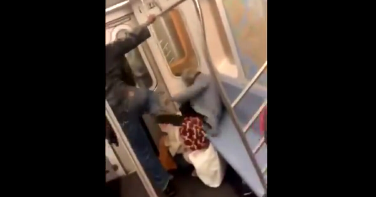 Elderly woman attacked on a subway.