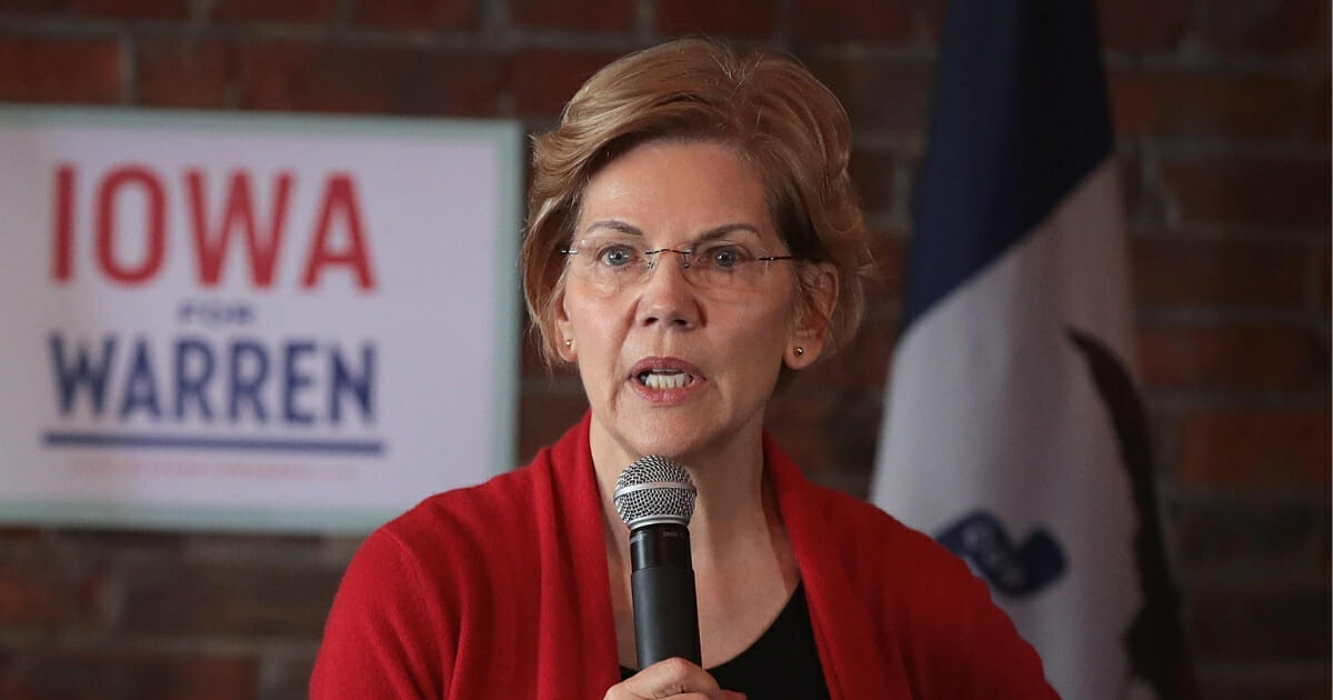 Democratic Sen. Elizabeth Warren speaks at a campaign rally at the Stone Cliff Winery on March 1, 2019 in Dubuque, Iowa. (