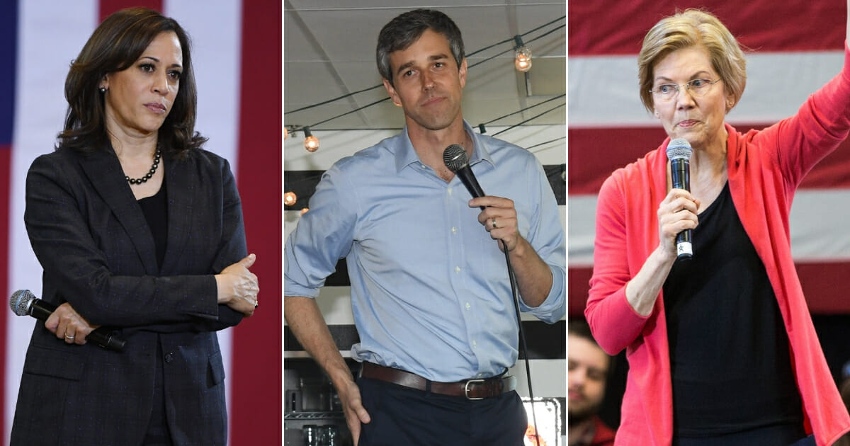 Sen. Kamala Harris; Beto O'Rourke; Sen. Elizabeth Warren.