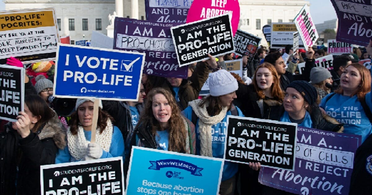 Pro-life activists demonstrate at the Jan.18 March for Life in Washington.