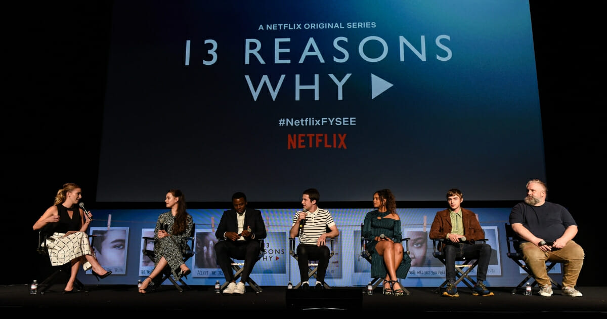 Katherine Langford, Derek Luke, Dylan Minnette, Alisha Boe, Miles Heizer and Brian Yorkey attend #NETFLIXFYSEE Event For "13 Reasons Why" Season 2 - Inside at Netflix FYSEE At Raleigh Studios on June 1, 2018, in Los Angeles, California.