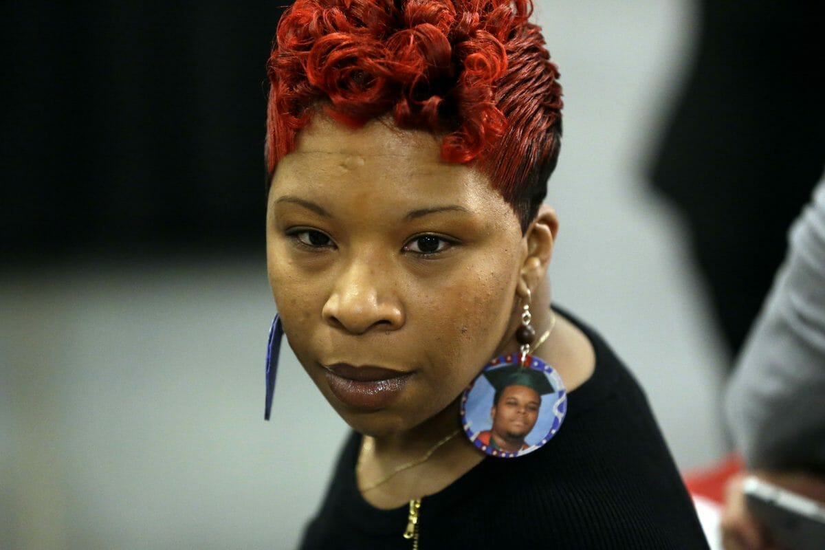 Lesley McSpadden, the mother of Michael Brown, attends an event by Democratic presidential candidate Hillary Clinton in St. Louis.