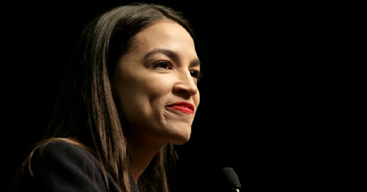 U.S. Rep. Alexandria Ocasio-Cortez speaks Friday at the National Action Network Convention in New York City
