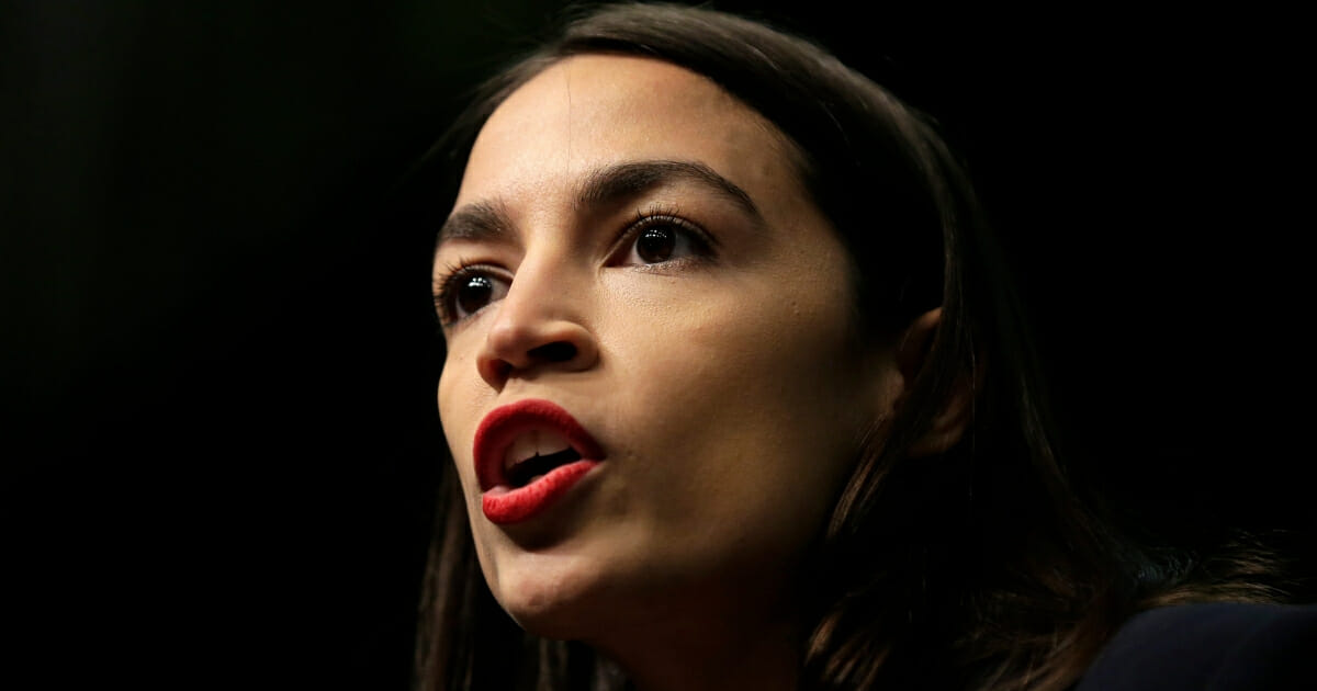Rep. Alexandria Ocasio-Cortez, D-N.Y., speaks during the National Action Network Convention in New York on April 5, 2019.