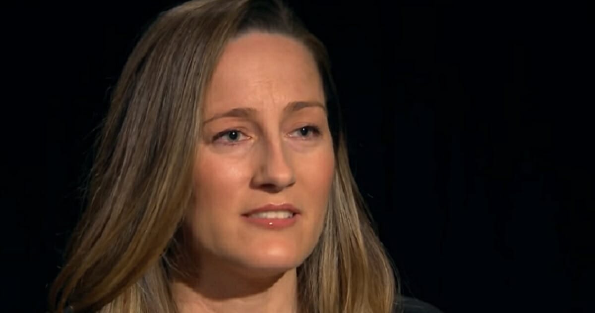 April Corley in a screen shot from a CBS interview.