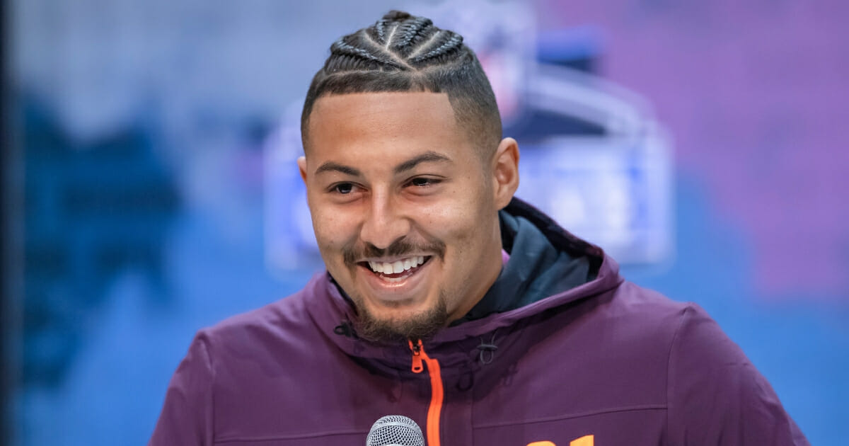 UCLA's Caleb Wilson at the 2019 NFL Combine on March 1, 2019, in Indianapolis.