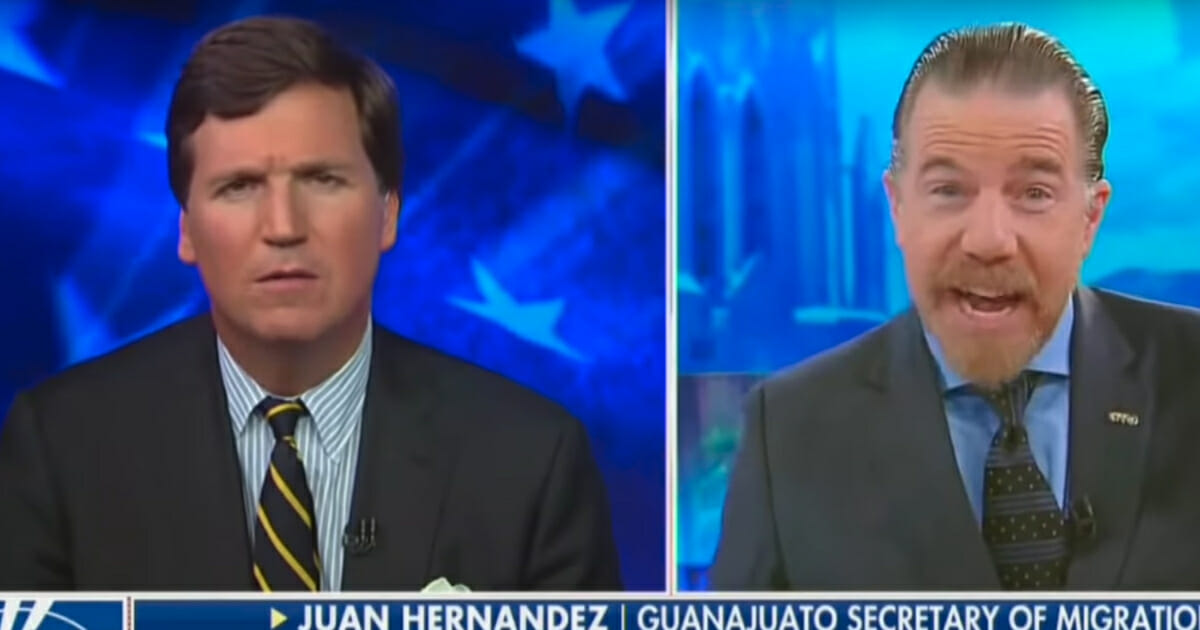 Fox News host Tucker Carlson interviews Juan Hernandez.