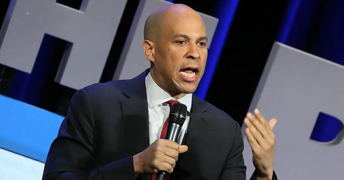 Sen. Cory Booker speaks during the “We the People' summit featuring 2020 presidential candidates in Washington, D.C., on April 1, 2019.
