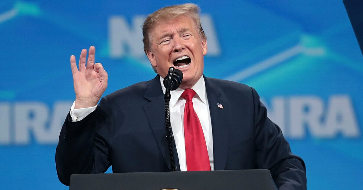 President Donald Trump speaks to guests at the NRA-ILA Leadership Forum at the 148th NRA Annual Meetings & Exhibits on April 26, 2019, in Indianapolis, Indiana.