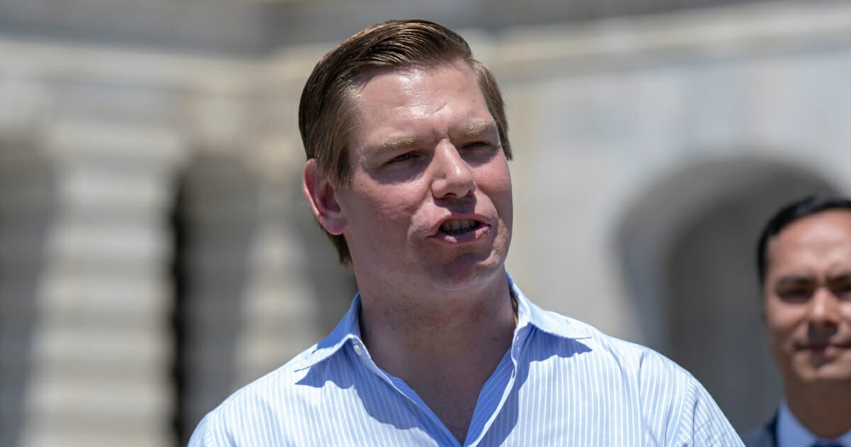 Rep. Eric Swalwell (D-Calif.) speaks during a news conference regarding the separation of immigrant children at the U.S. Capitol on July 10, 2018, in Washington, D.C.