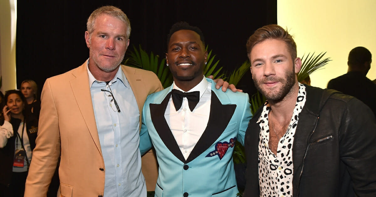Former NFL Player Brett Favre, NFL Players Antonio Brown and Julian Edelman attend the NFL Honors at University of Minnesota on Feb. 3, 2018 in Minneapolis.