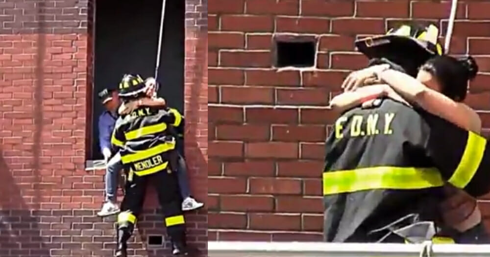Fireman proposes to his girlfriend during drill