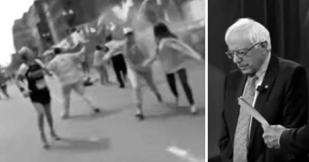 A new GOP ad targets Sen. Bernie Sanders, right, for his support of voting rights for man who bombed the 2013 Boston Marathon, left.