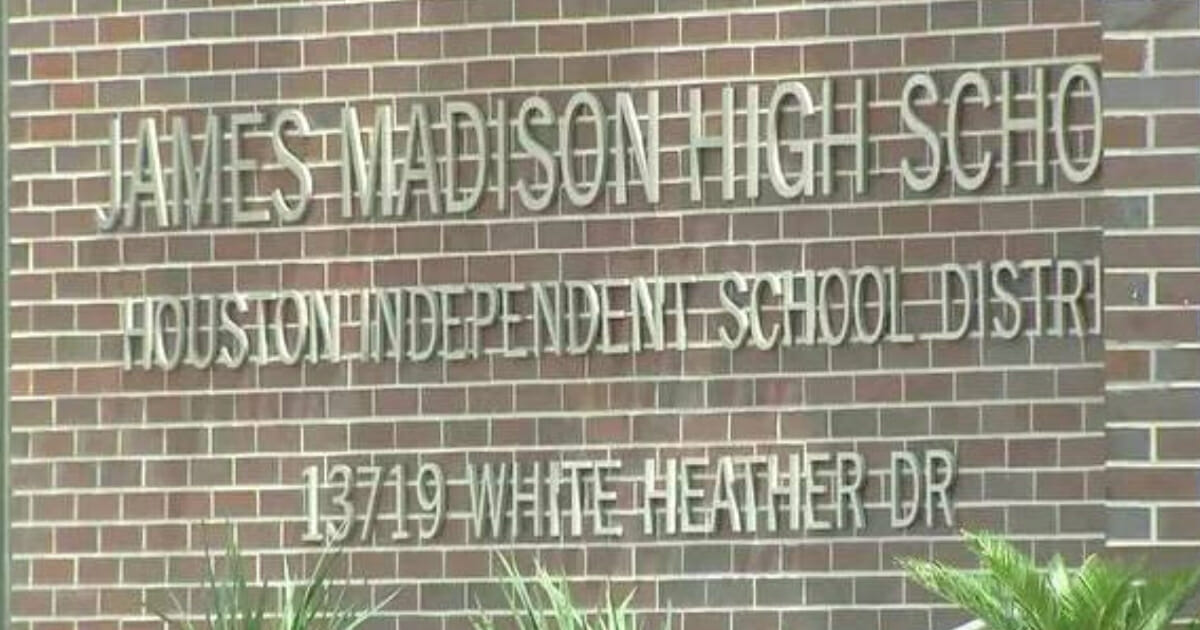 James Madison High School sign.