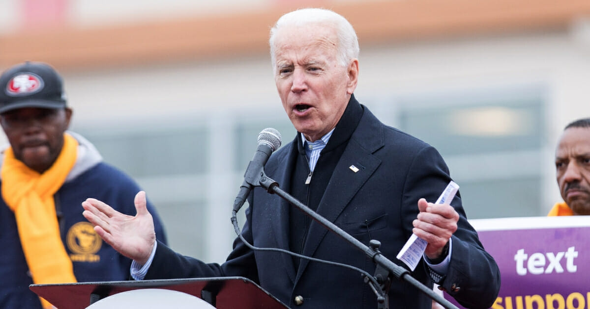 Former Vice President Joe Biden speaks in Dorchester, Mass., on April 18, 2019.