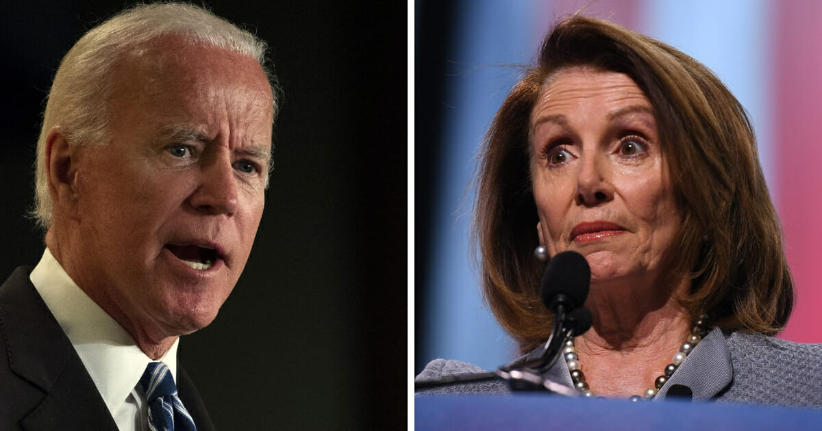 Former Vice President Joe Biden, left, has been accused of inappropriately touching women, but House Speaker Nancy Pelosi, right, said she doesn't think his actions disqualify him from being president.