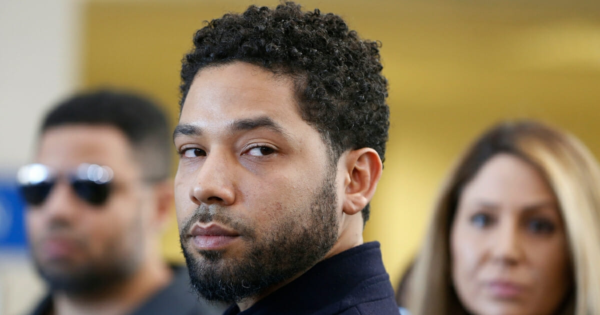 Actor Jussie Smollett after his court appearance March 26, 2019, in Chicago.