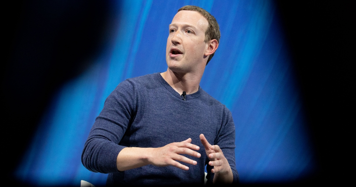 Facebook CEO Mark Zuckerberg speaks on stage in Paris on May 24, 2018.