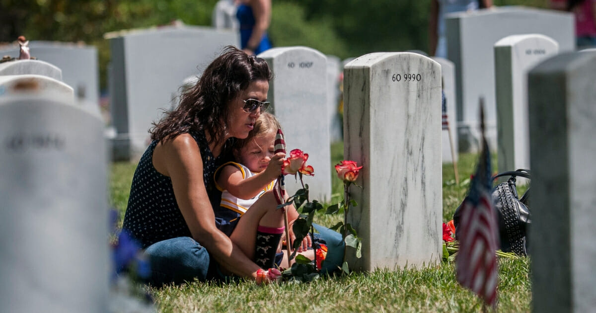 Military Family at Grave