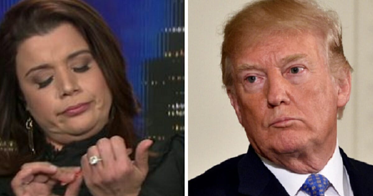 CNN's Ana Navarro, left; and President Donald Trump, right.