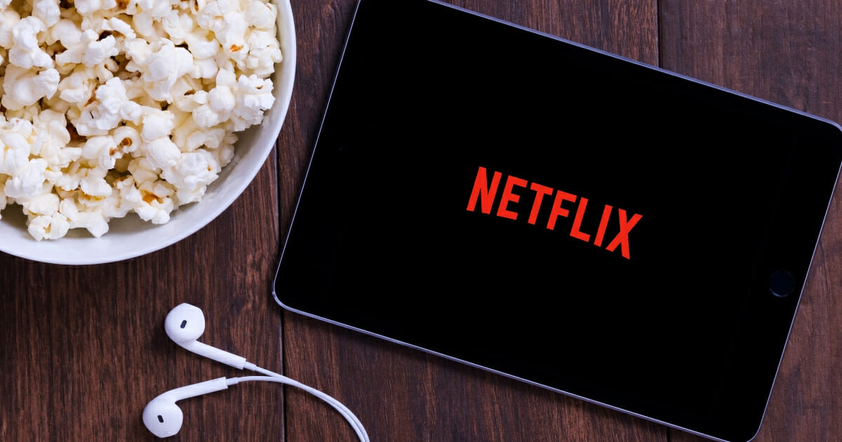 Netflix's logo on an Apple iPad mini