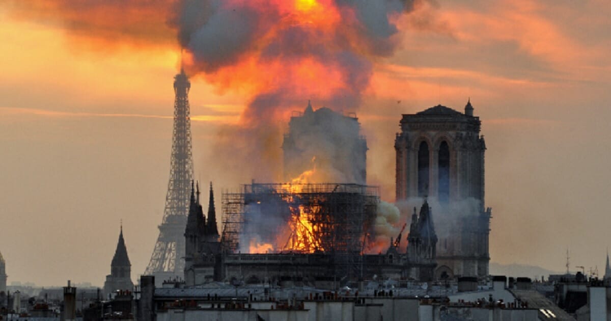 The Notre Dame Cathedral in Paris burns Monday.