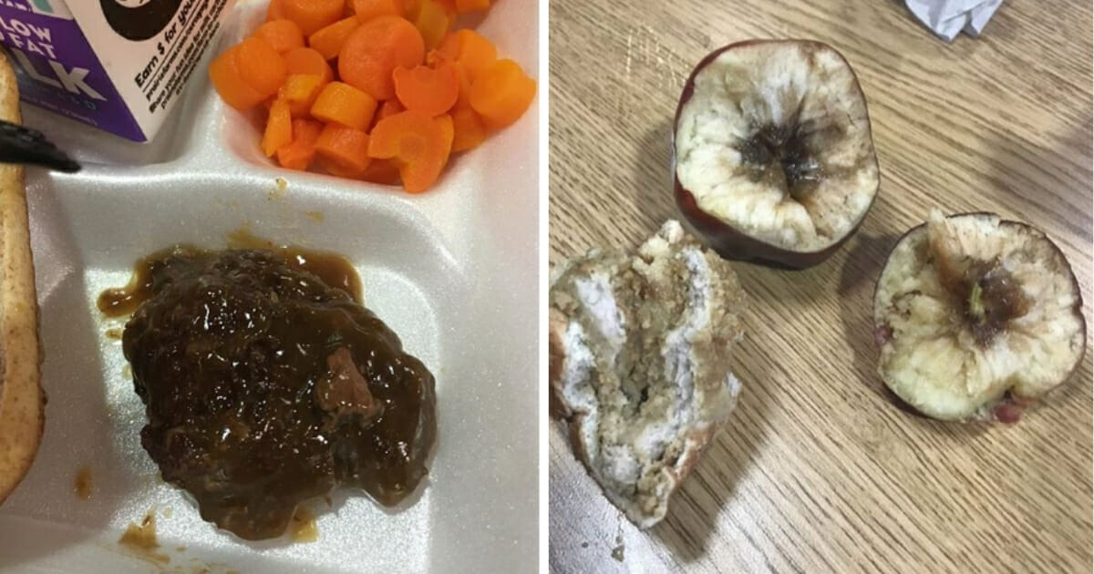 Mystery lunch meat, left, and rotten apple, right.
