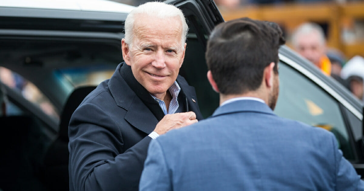 Former Vice President Joe Biden makes a visit to Dorchester, Massachusetts, last week supporting union workers striking the Stop & Shop grocery chain.