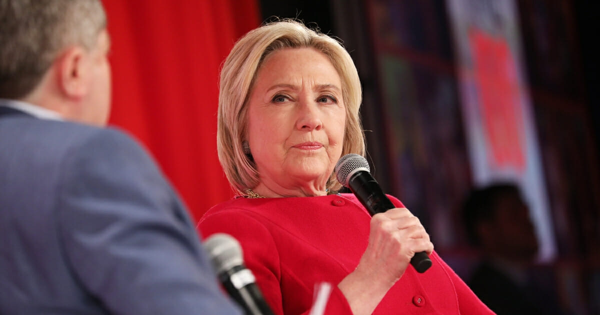 Former Secretary of State Hillary Clinton is interviewed by Time magazine Editor-in-Chief Edward Felsenthal at the Time 100 Summit on Tuesday in New York.
