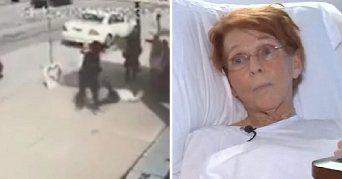 Abortion clinic confrontation, left; Donna Durning in hospital bed, right.