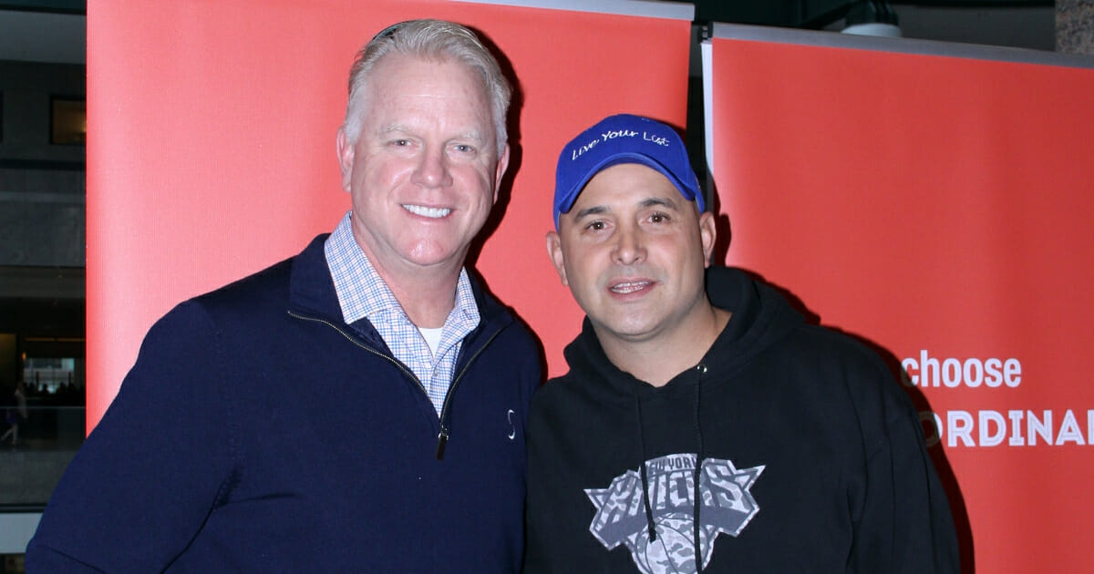Boomer Esiason and Craig Carton appear during the 2nd Annual LiveOnNY Organ Donor Enrollment Day at Brookfield Place on Oct. 6, 2016 in New York City.
